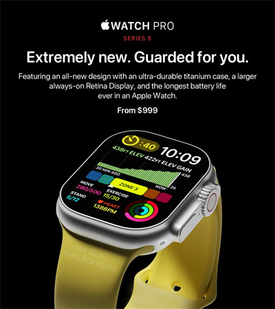 苹果发布会前夕，Apple Watch Pro逼真渲染图曝光