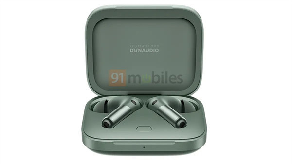 爆料人士分享一加Buds Pro 2 的高清渲染图，展示了无线耳机和充电盒的外观设计