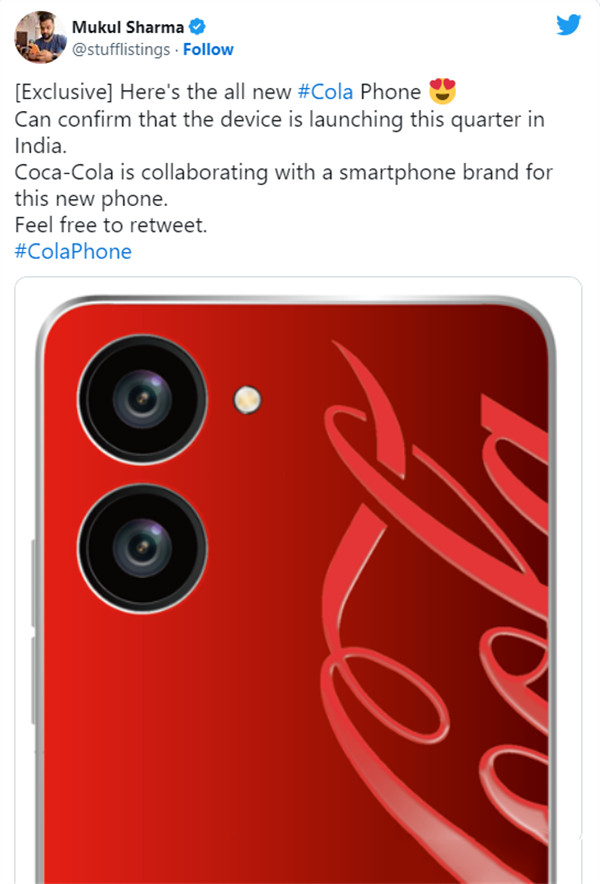 消息称 realme 将与可口可乐合作，推出一款 Coca-Cola 手机