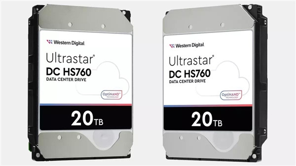 西部数据推出首款双驱动器机械硬盘Ultrastar DC HS760，顺序/随机读写速度翻倍