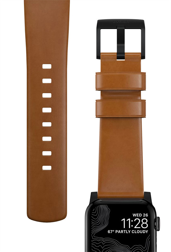 Nomad 为 Apple Watch 推出 Modern Band 皮革表带，采用 English Tan 棕褐色设计