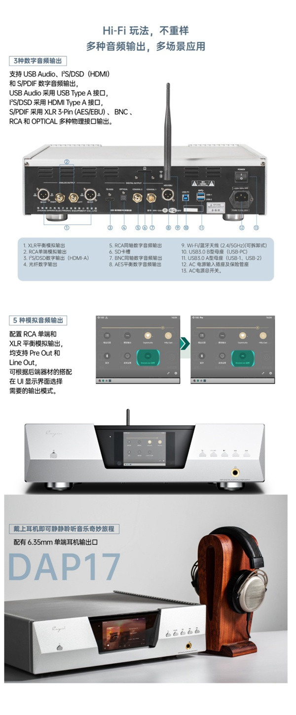 Cayin高保真数字音频播放器 DAP17 全线上市：中国内地统一零售价 12980 元