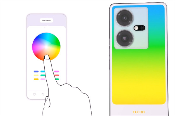 传音 Tecno 推出炫酷的手机后盖换色技术，共 1600 种不同的颜色