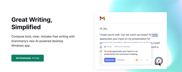 英文拼写检查工具 Grammarly 推出AI 服务，可以自动生成不同语气风格的文字内容