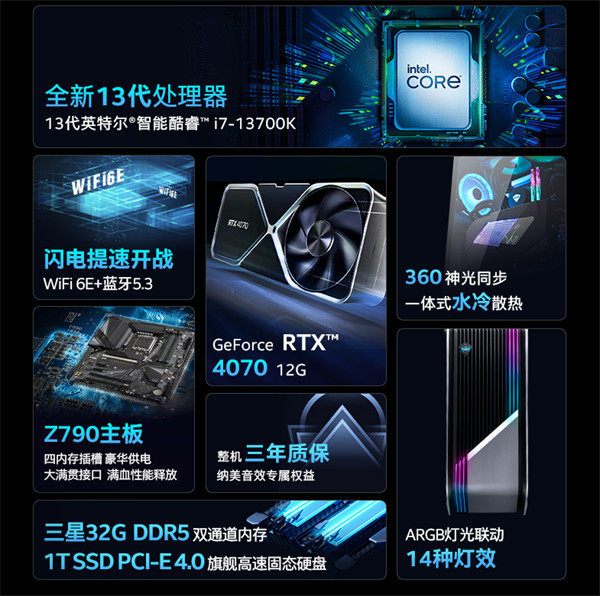 机械师推出搭载 RTX 4070 显卡的 F117-X 未来战舰台式机，首发售价 11999 元