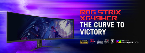 ROG STRIX XG49WCR 显示器49 英寸 32:9 超长带鱼屏即将上市
