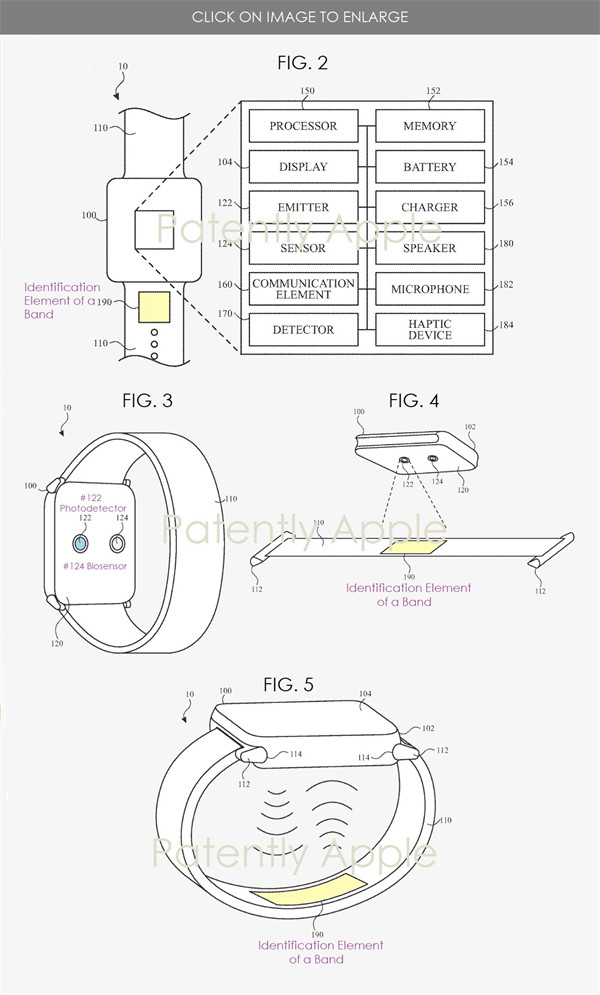 苹果获得 Apple Watch 相关专利，可以在表带嵌入 NFC、RFID 和蓝牙等组件