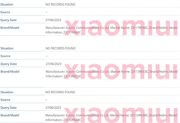 Redmi K70系列手机现身 IMEI 数据库