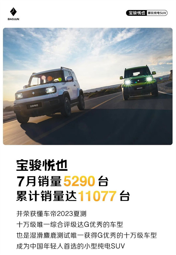 五菱宝骏悦也五门版车型大约 2024 年初上市