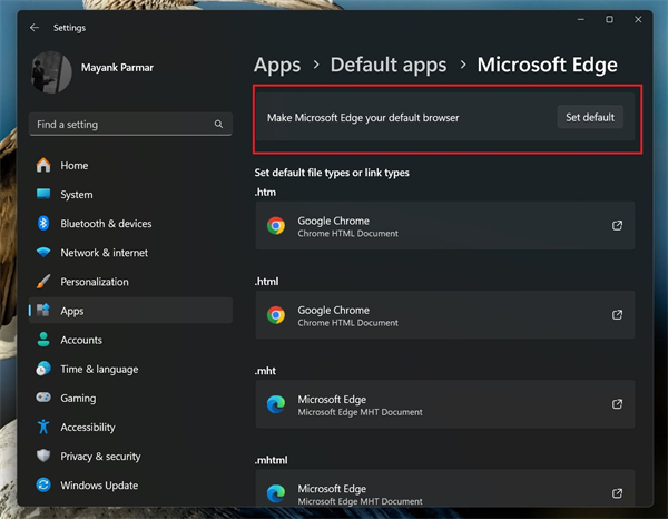 微软弹窗力邀 Win11 用户设置为 Edge 默认浏览器