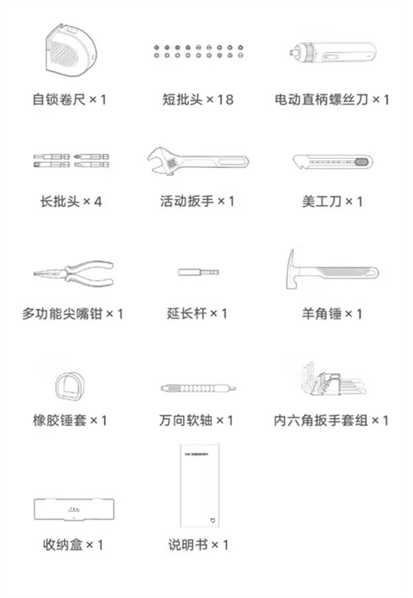 小米推米家工具箱，螺丝刀/扳手/羊角锤等多功能合一，众筹 269 元_https://www.btna.cn_智趣_第4张