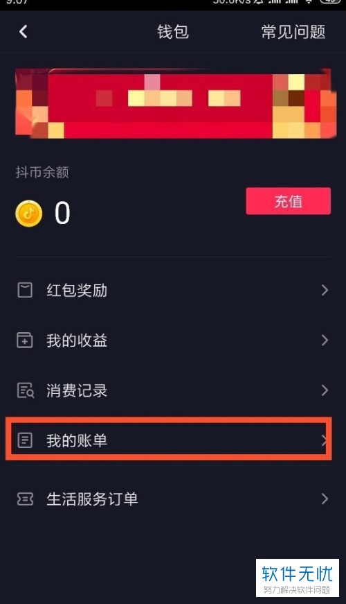 手机抖音软件中红包的收支明细怎么查看