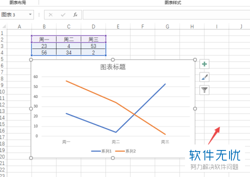 如何在电脑excel文档内插入折线图