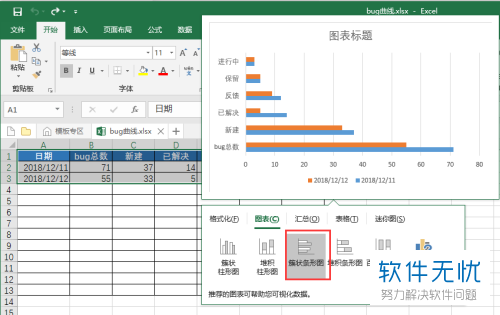 电脑excel2016软件中根据数据生成图表的方法