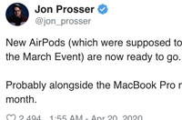 苹果预计将在下个月推出新款AirPods，和13寸新款MacBook Pro