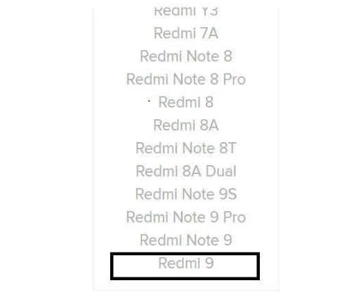 Redmi 9命名被官方确认！小米官网首次放出机型名称