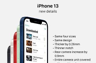 iPhone13又添新料：听筒位置改变，机身增厚0.26毫米，增加屏下指纹