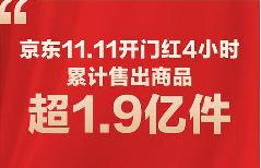 京东双十一开门红，四小时售出商品1.9亿件