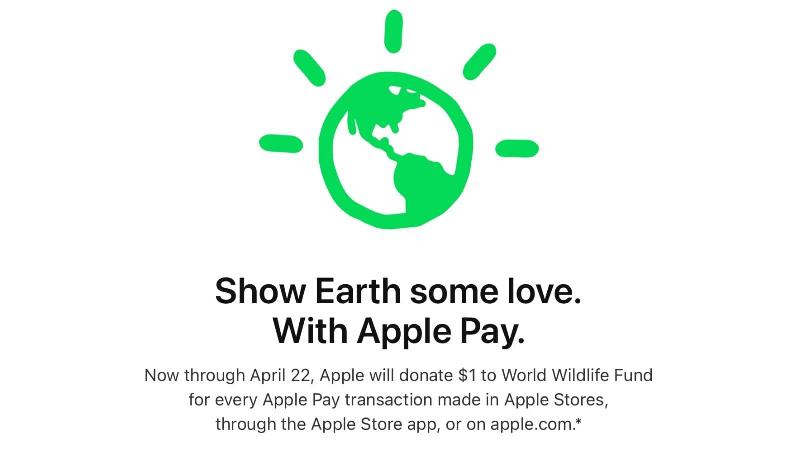 苹果为世界野生动物基金会捐款，每笔Apple Pay交易都将会捐赠1美元