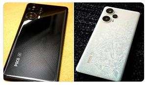 小米 Poco  F5 智能手机真机图曝光，碳黑色和暴风雪白两款颜色
