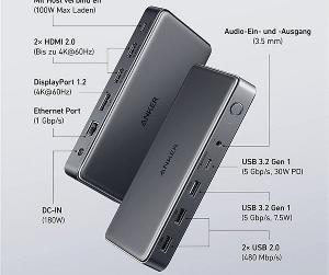 安克 Anker发布 Anker 564 USB-C Dockingstatio扩展坞