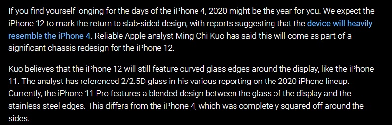 苹果 iPhone 12 / Pro 新消息：所有型号均采用平面玻璃设计