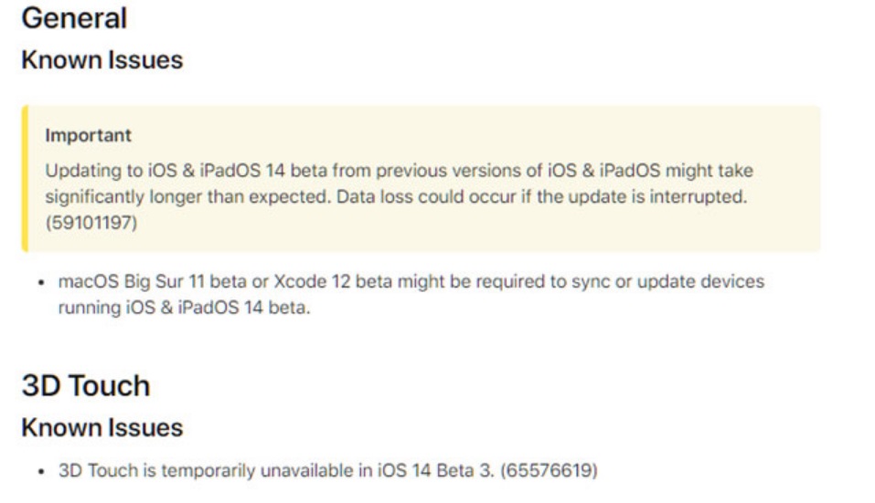 苹果 iOS 14 Beta 3 暂时禁用 3D Touch