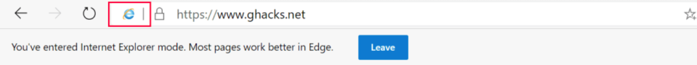 新版 Edge 为 Internet Explorer 模式添加专用选项