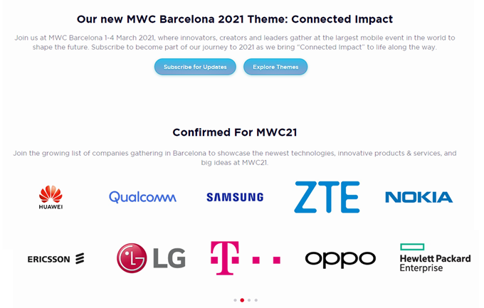 MWC 2021仍将在巴塞罗那现场举行 华为中兴等已确认参加