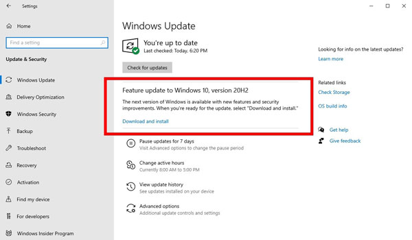 微软Windows 10 2020年10月更新已进入发布预览