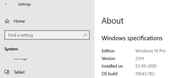 微软准备就绪：Windows 10 21H1将推送 版本号19043