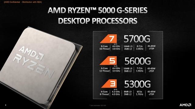AMD发布锐龙5000G系列桌面APU 将通过OEM渠道推出