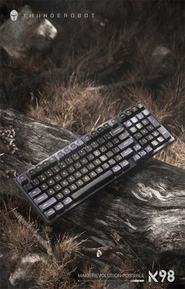 雷神 K98 有线机械键盘于近日发布：双色注塑键帽+98 键有小键盘，首发价 149 元
