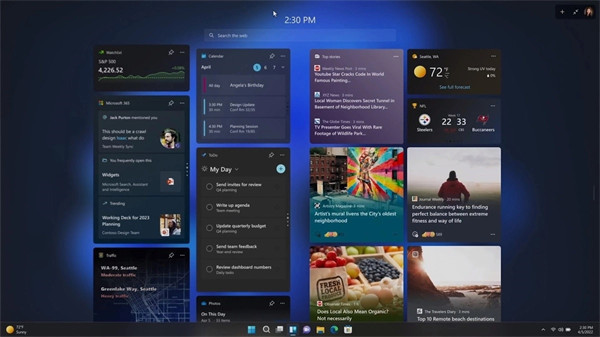 微软推出新的更新，在 Windows 11 22H2 中启用全屏小组件模式