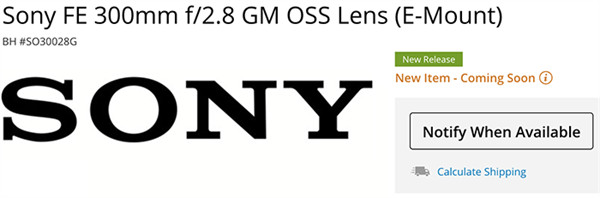 消息称：索尼预计今年发布FE 800mm f5.6 GM 镜头，2024 年上市开售