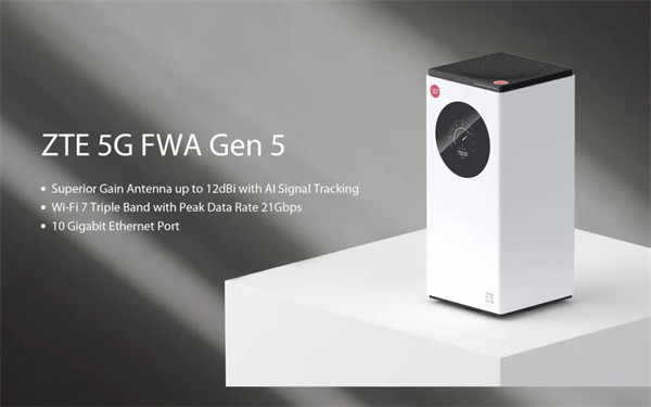 中兴发布第五代 5G FWA，支持 Wi-Fi 7 三频 6GHz / 5GHz / 2.4GHz 高中低速网络设备分层接入