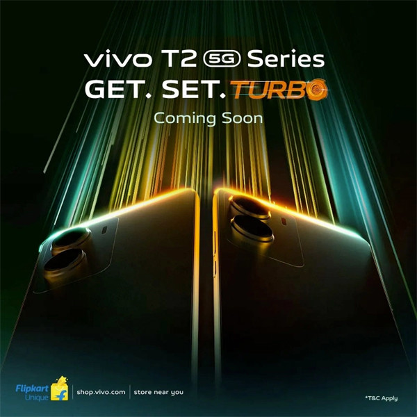 vivo T2 系列将通过 Flipkart 在印度发售