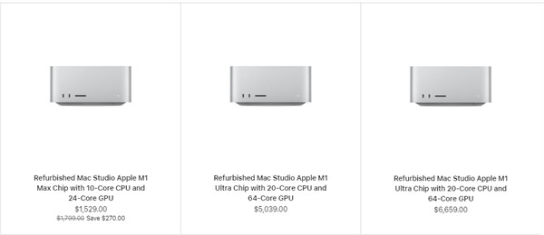 苹果 2023 款 Mac Studio 电脑上架翻新商店，起步价 1699 美元